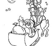 Coloriage Tra&icirc;neau P&egrave;re No&euml;l en maternelle