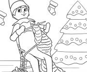 Coloriage Tricot d'elfe maternelle