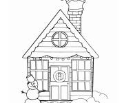 Coloriage Une village de noel maternelle