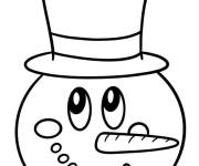Coloriage Visage de bonhomme de neige pour &acirc;ge pr&eacute;scolaire