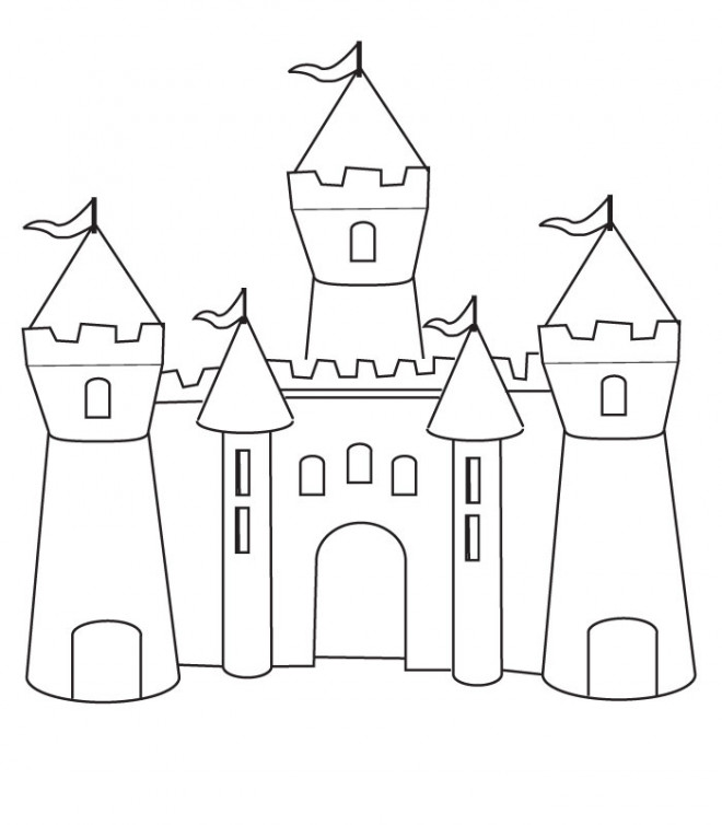 Coloriage Château de Sable couleur dessin gratuit à imprimer