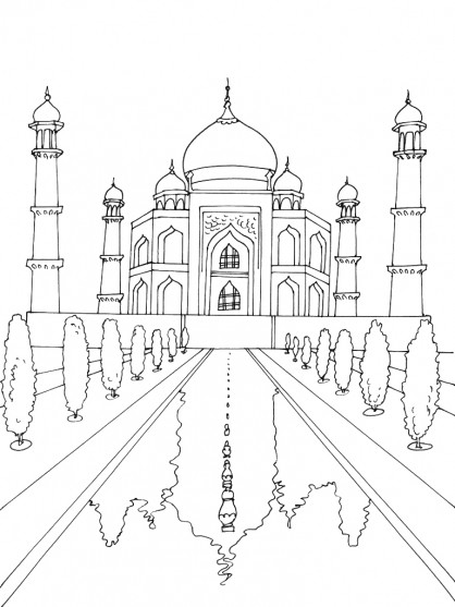 Coloriage Palais en couleur dessin  gratuit   imprimer 