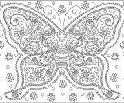 Coloriage Papillon Difficile Destressant