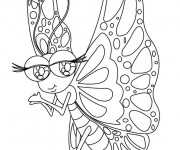 Coloriage Papillon Kawaii Difficile