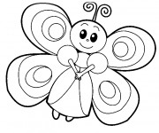 Coloriage Papillon souriante