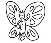 Coloriage Papillon te salue