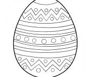 Coloriage &OElig;uf de P&acirc;ques avec motif &agrave; chevrons, rayures et pois