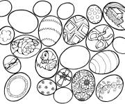 Coloriage et dessins gratuit Beaux oeufs de P&acirc;ques pour adultes à imprimer