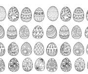 Coloriage Collection d'oeuf de P&acirc;ques pour adultes