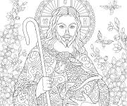 Coloriage F&ecirc;te religieuse P&acirc;ques pour adultes