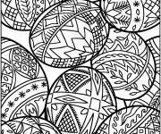 Coloriage Illustration complexe de P&acirc;ques pour adultes