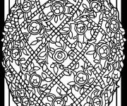 Coloriage Joli Oeuf de P&acirc;ques adulte avec large bordure