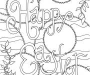 Coloriage et dessins gratuit Joyeuses P&acirc;ques, coloriages pour adultes à imprimer