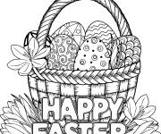 Coloriage Joyeux P&acirc;ques pour adultes