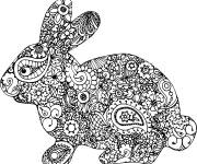 Coloriage Lapin de la f&ecirc;te Easter adulte antistress