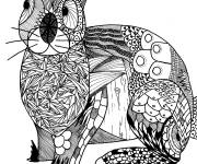 Coloriage Lapin de P&acirc;ques difficile pour la f&ecirc;te