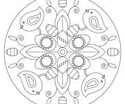 Coloriage Mandala de P&acirc;ques avec des oeufs GS