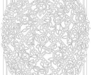 Coloriage Mandala de P&acirc;ques complexe