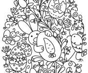 Coloriage Mandala en forme d'oeuf de P&acirc;ques mignonne