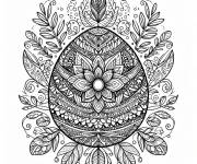 Coloriage Mod&egrave;le mandala oeufs de P&acirc;ques pour adulte