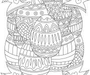 Coloriage Oeuf de la f&ecirc;te Easter difficile imprimable