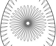 Coloriage Oeuf de P&acirc;ques &agrave; motif floral simplifi&eacute;