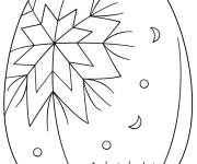 Coloriage Oeuf de P&acirc;ques avec d&eacute;coration en &eacute;toile
