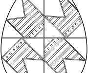 Coloriage Oeuf de P&acirc;ques avec forme abstraite facile
