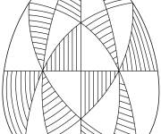 Coloriage Oeuf de P&acirc;ques avec motif abstrait g&eacute;om&eacute;trique