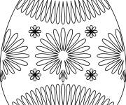 Coloriage Oeuf de P&acirc;ques avec motifs en tulipe