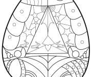 Coloriage Oeuf de P&acirc;ques avec motifs g&eacute;om&eacute;trique