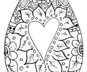 Coloriage Oeuf de P&acirc;ques avec un coeur dessin&eacute;