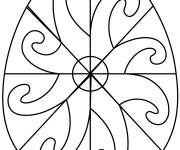Coloriage Oeuf de P&acirc;ques avec un d&eacute;coration &agrave; spiral