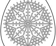 Coloriage Oeuf de P&acirc;ques avec une &eacute;toile optogramme pour adultes