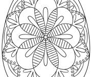 Coloriage Oeuf de P&acirc;ques d&eacute;cor&eacute; en zentangle