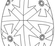 Coloriage Oeuf de P&acirc;ques en fond en blanc
