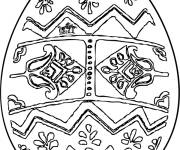 Coloriage et dessins gratuit Oeuf de P&acirc;ques fleuri pour les grands à imprimer