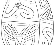 Coloriage Oeuf de P&acirc;ques motifs folkloriques pour adultes