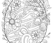 Coloriage Oeuf de P&acirc;ques pour adulte originale