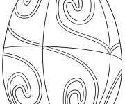 Coloriage Oeuf de P&acirc;ques pour adultes avec motifs &agrave; spiral