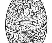 Coloriage et dessins gratuit Oeuf de P&acirc;ques pour adultes en couleurs à imprimer