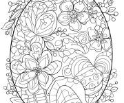 Coloriage Oeuf de P&acirc;ques pour adultes unique