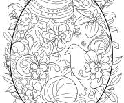 Coloriage Oeuf de P&acirc;ques psychique