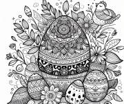 Coloriage Oeufs de P&acirc;ques relaxant coloriable