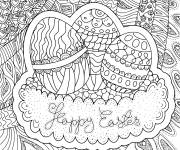 Coloriage Oeufs de P&acirc;ques zentangles