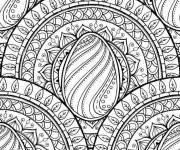 Coloriage et dessins gratuit Oeufs et &eacute;l&eacute;ments de la f&ecirc;te de P&acirc;ques pour adultes à imprimer