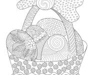 Coloriage Panier d'oeuf de P&acirc;ques &agrave; imprimer et &agrave; colorier en ligne