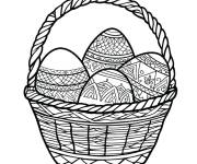 Coloriage Panier d'oeufs de P&acirc;ques pour adulte Petite section