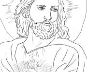 Coloriage Sacr&eacute;-C&oelig;ur de J&eacute;sus pour P&acirc;ques adulte