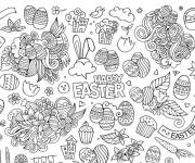 Coloriage Tous les symboles adulte de P&acirc;ques